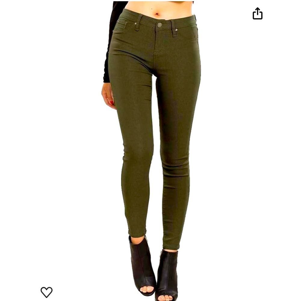 skinny stretch pants 4 army green versatile